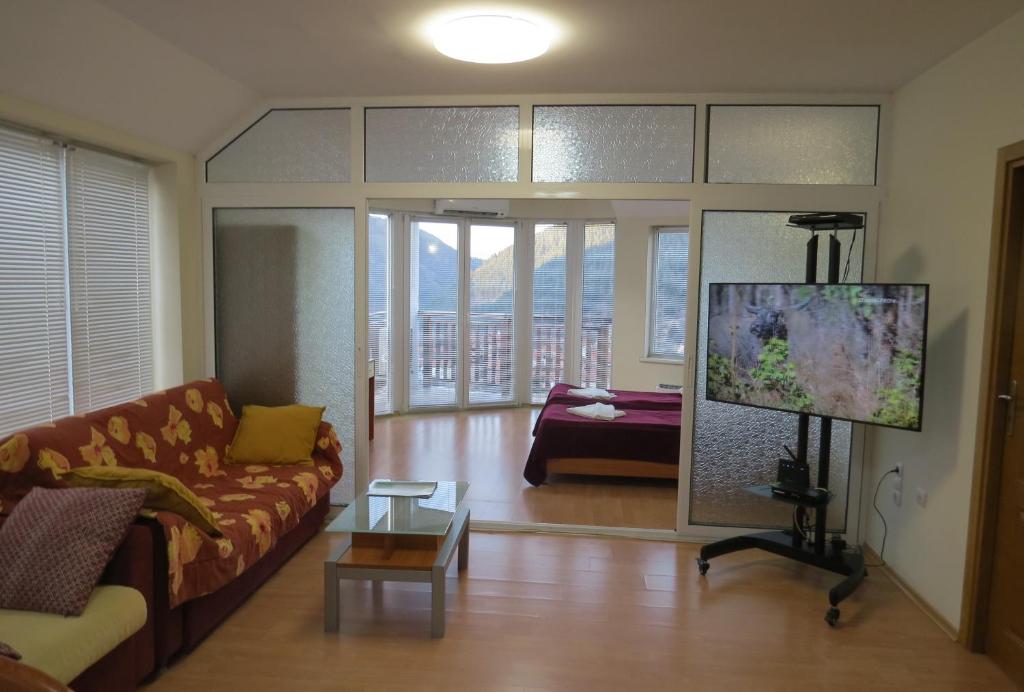 Panoramic Apartment 301 - Spacious alpine living room with mountain view